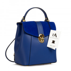 Geanta dama tip rucsac din piele naturala DiAmanti Marco Blu